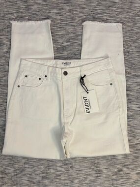 EVIDNT Slim Straight Leg Raw Hem Cropped Jeans Sz 27 NWT -
